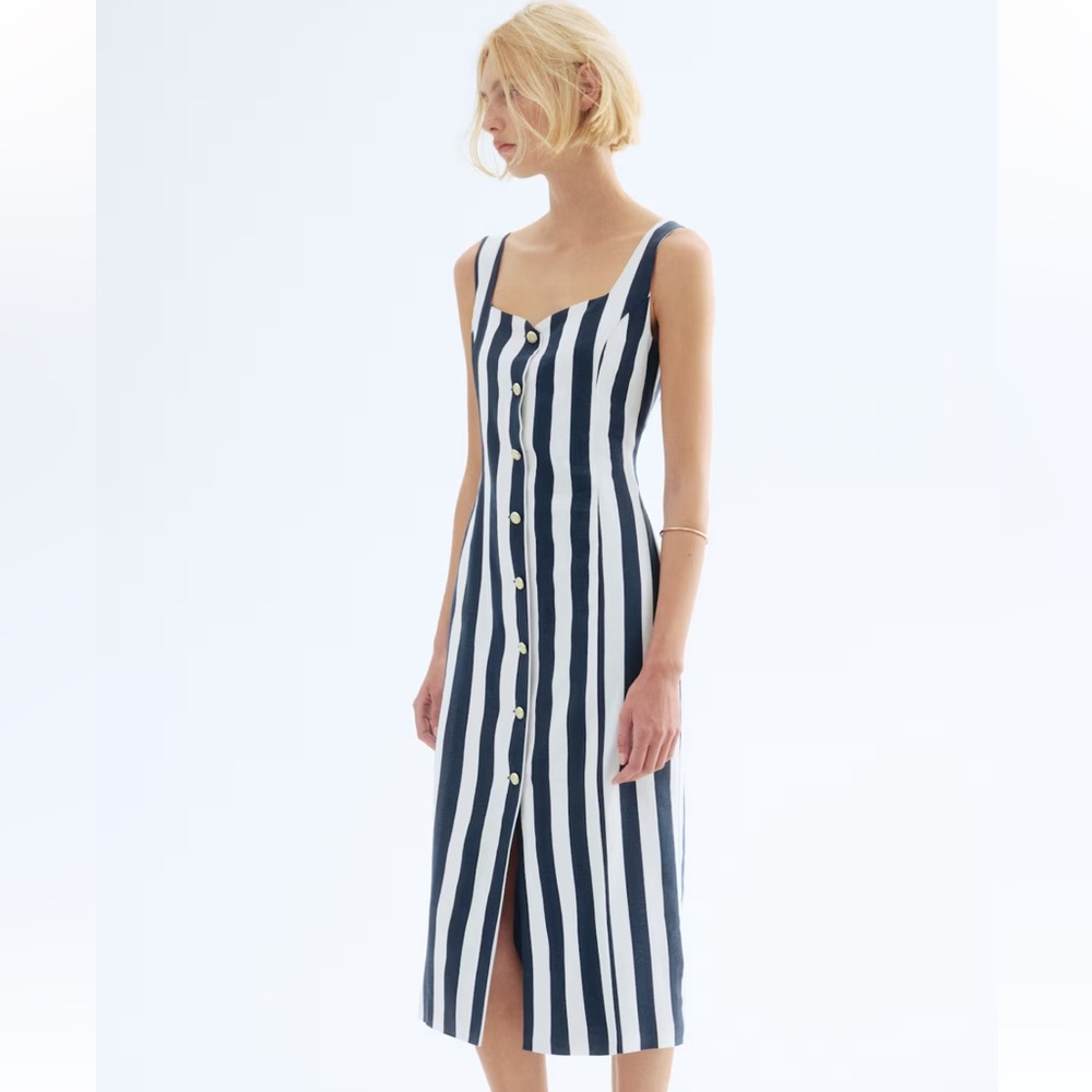 NWT Linen blend striped dress